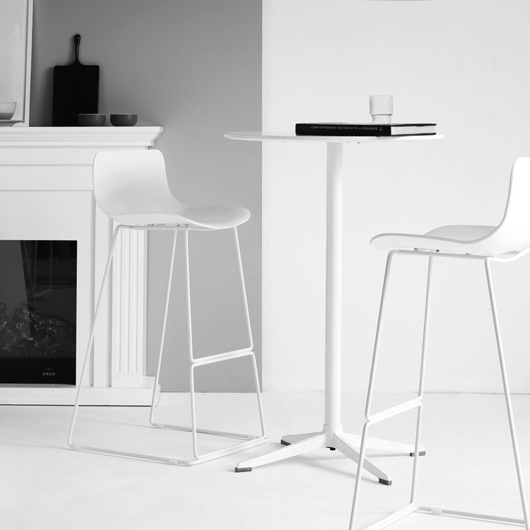 Modern Style Plastic Armless Stools Low Back Counter Stools with Metal Base Clearhalo 'Bar Furniture' 'Bar Stools' 'bar_stools' 'furn' 'furn_bar_stools' 'Furniture' 'furniture_bar_stools' 'Kitchen & Dining Furniture' 1200x1200_68d99847-86e5-4174-8a32-97b3369aa16d
