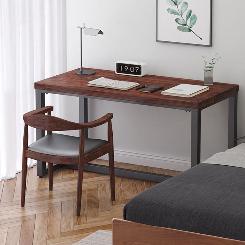 Industrial Rectangular Home Office Desk Solid Wood Writing Desk with Metal Legs Clearhalo 'furn' 'furn_office_desk' 'Furniture' 'Office Desks' 'Office Furniture' 'office_desk' 1200x1200_68da70c9-3416-4663-bce8-5e00e4059851
