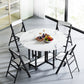 Mesa de comedor plegable Mesa de comedor de mármol sintético con marco negro
