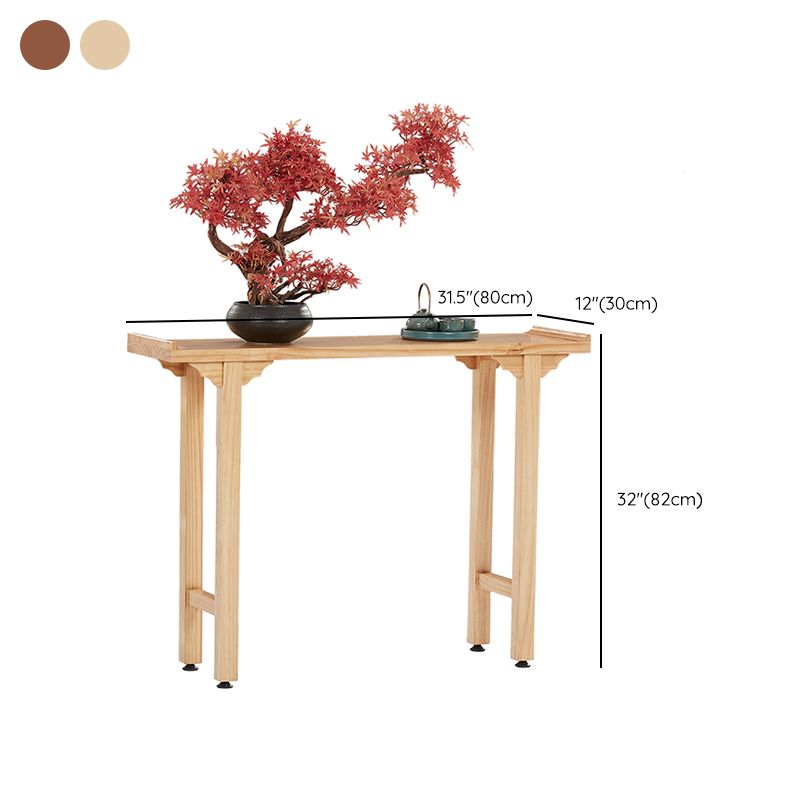 12 Inch Wide Accent Table Mid-Century Modern Rectangle Wooden Console Table