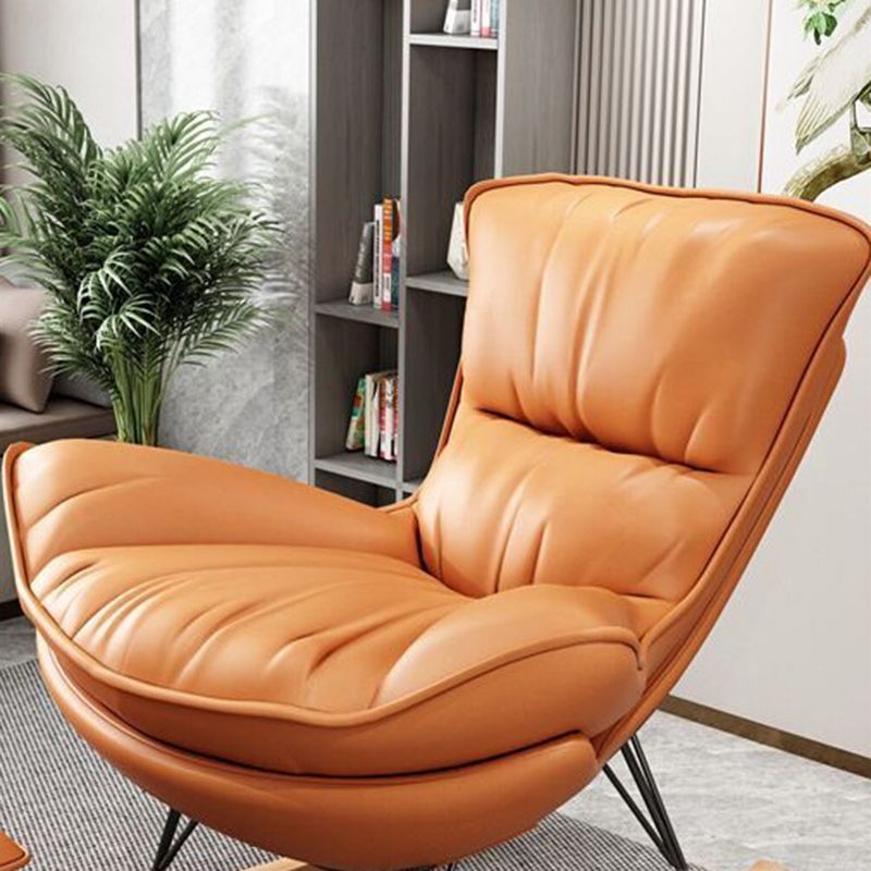 Zeitgenössischer Schaukelstuhl Baumwollpolsterte Tufted Flügelstuhl Rücken Baby Schaukelstuhl