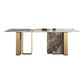 Traditional Luxury Double Pedestal Table Stainless Steel Base Rectangle Dinner Table Clearhalo 'Dining Tables & Seating' 'Dining Tables' 'dining_table' 'furn' 'furn_dining_table' 'Furniture' 'Kitchen & Dining Furniture' 1200x1200_68dd6ad2-a73e-4684-924c-9f26150d7f3b