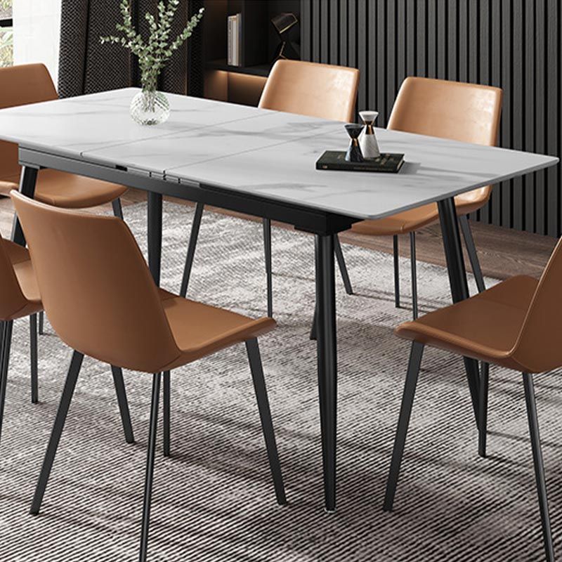 Rectangular Sintered Stone Dining Table Modern Furniture with 4 Legs for Home Clearhalo 'Dining Tables & Seating' 'Dining Tables' 'dining_table' 'furn' 'furn_dining_table' 'Furniture' 'Kitchen & Dining Furniture' 1200x1200_68dd6db6-9bb0-45d3-95fb-21a5c03cdc26