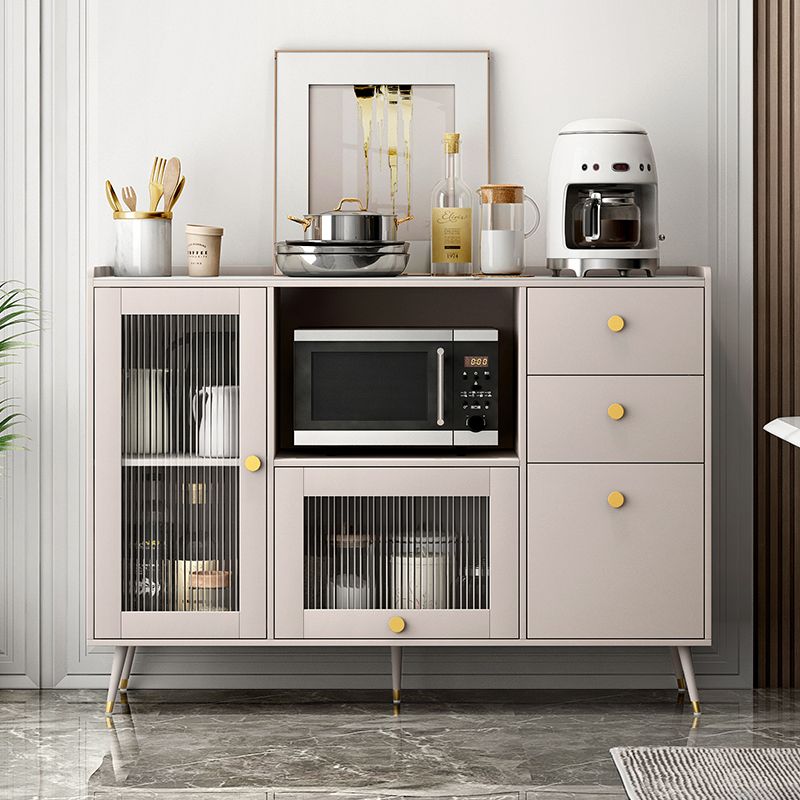 Sideboard in legno in legno di vetro moderno moderno server buffet con spazio per la sala da pranzo