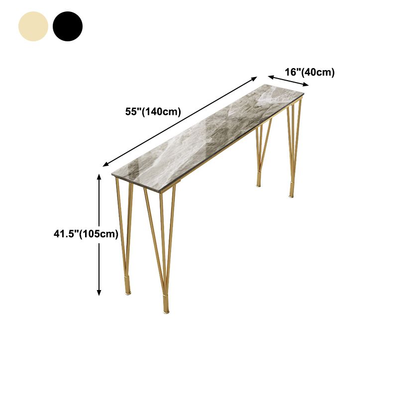 Glam Grey Stone Bar Dining Table Rectangle Indoor Bistro Table with Four Pedestal Clearhalo 'Bar Furniture' 'Bar Tables' 'bar_tables' 'furn' 'furn_bar_tables' 'Furniture' 'furniture_bar_tables' 'Kitchen & Dining Furniture' 'kitchen&dining_furn' 'kitchen' 1200x1200_68df3ef5-4b5b-4a31-b062-d93fcfc9546f