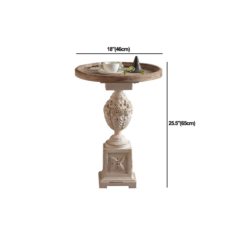Rustic Style Side End Table Pedestal Distressed Round Sofa Side Accent Table Clearhalo 'Coffee & Accent Tables' 'End & Side Tables' 'end_side_tables' 'furn' 'furn_end_side_tables' 'Furniture' 'Living Room Furniture' 1200x1200_68df496e-e079-4129-94c3-65354043f9e5
