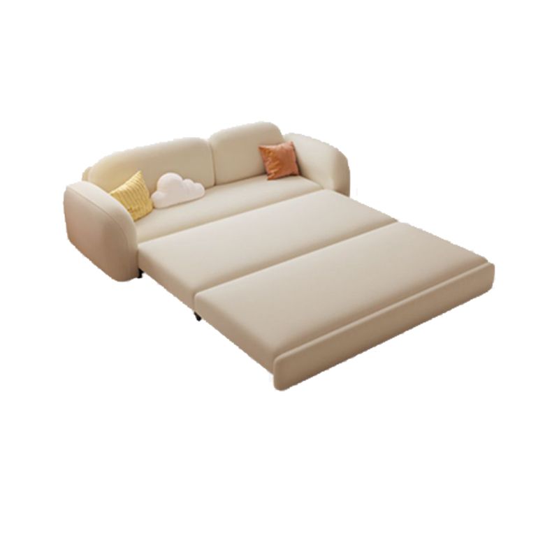 Canapé-lit convertible beige canapé de bras évasé moderne avec oreillers