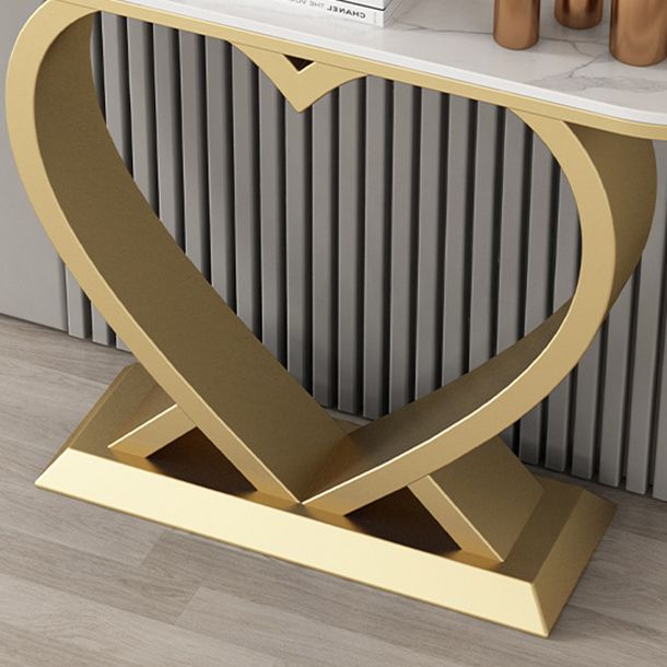 Tavolo accento in pietra glam tavolo da divano di divano di mezzo luna per sala