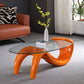Glass Top Cocktail Table Oval Modern Minimalist Coffee Table Clearhalo 'Coffee & Accent Tables' 'Coffee Tables' 'coffee_tables' 'furn' 'furn_coffee_tables' 'Furniture' 'Living Room Furniture' 1200x1200_68e212ed-2b7a-4274-be07-439361a6a9bf