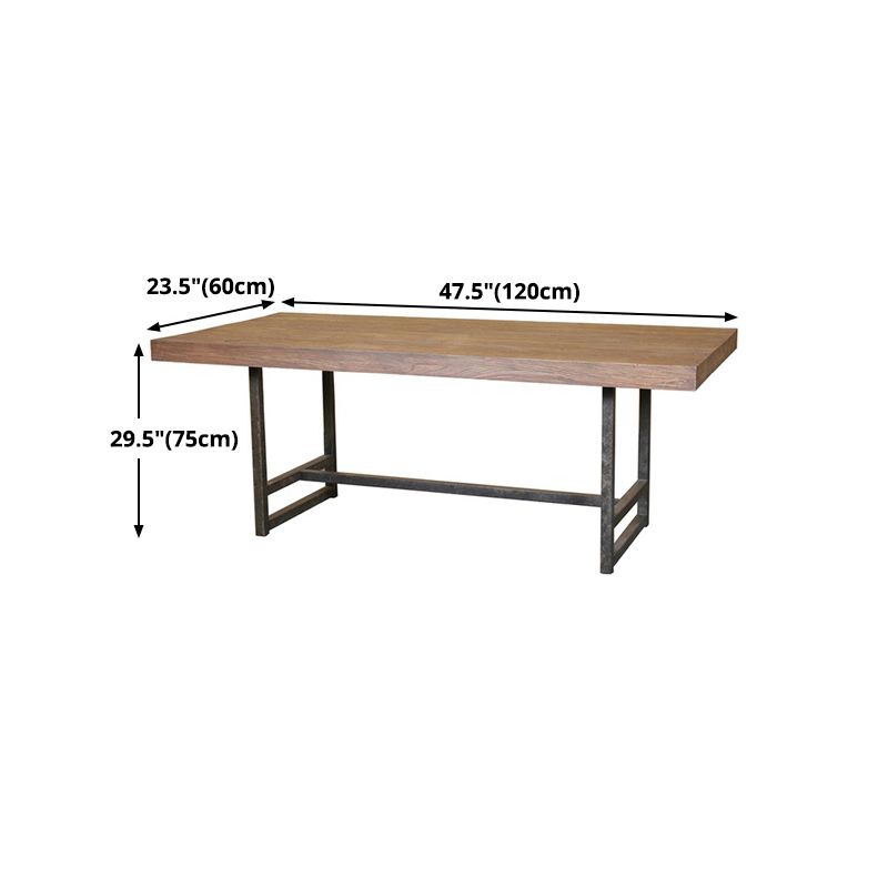 Metal Rectangle Industrial Dining Table Pine Solid Wood Top Table with Trestle Base Clearhalo ' dining_table' 'Dining Tables & Seating' 'Dining Tables' 'furn' 'furn_dining_table' 'Furniture' 'furniture_dining_table' 'Kitchen & Dining Furniture' 'kitchen&dining_furn' 'kitchen' 'kitchen_dining_table' 1200x1200_68e326d4-67e1-4c08-b6d1-e36c987986e0
