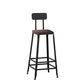Contemporary Square Dining Stools Metal Bar Stools with Footrest