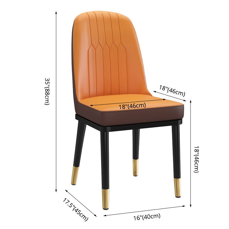 Scandinavian Style Metal Dining Chairs Dining Room Armless Cushioned Parsons Chair Clearhalo ' kitchen&dining_furn' 'Dining Chairs' 'Dining Tables & Seating' 'dining_chair' 'furn' 'furn_dining_chair' 'Furniture' 'furniture_dining_chair' 'Kitchen & Dining Furniture' 'kitchen' 1200x1200_68e50d35-c12f-4d80-8c0b-24ef44d7c2e6