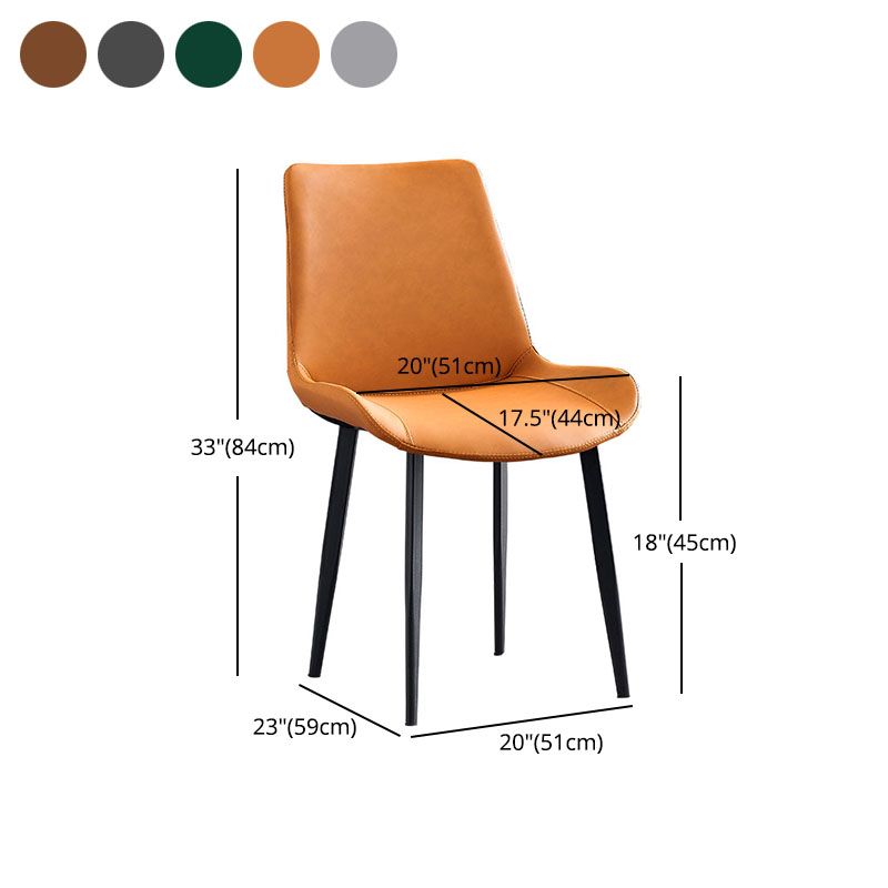 Industrial Arm Solid Back Dining Side Chair Faux Leather Side Chair Clearhalo ' kitchen&dining_furn' 'Dining Chairs' 'Dining Tables & Seating' 'dining_chair' 'furn' 'furn_dining_chair' 'Furniture' 'furniture_dining_chair' 'Kitchen & Dining Furniture' 'kitchen' 1200x1200_68e5b550-ec27-4cce-a2d4-be3e82bcfeb4