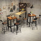 Juego de mesa de Bar Industrial de 1/3/4/5 piezas, mesa cuadrada de madera de pino para cafetería