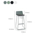 Scandinavian Low Back Bar Stool Plastic Stool with Metal Base
