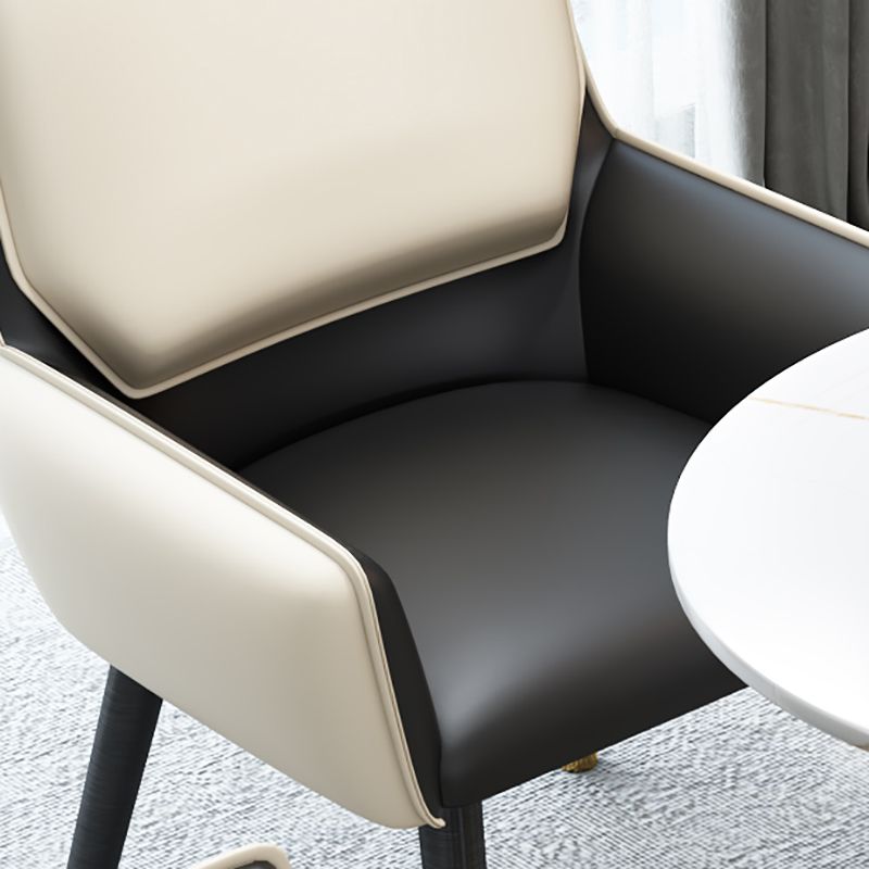 Glam Style Sintered Stone Dining Set Round 1/2/3/4/5 Pieces Dining Table Set Clearhalo 'Dining Room Sets' 'Dining Tables & Seating' 'dining_room_set' 'furn' 'furn_dining_room_set' 'Furniture' 'Kitchen & Dining Furniture' 1200x1200_68ec02bd-83ee-4cff-8807-64ceca00b2c4