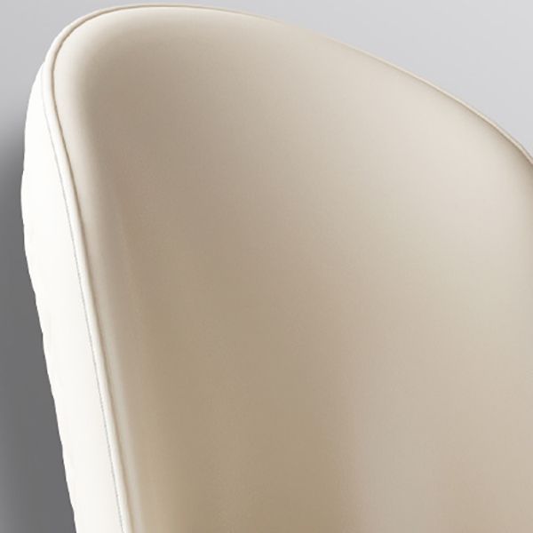 Sillas de comedor de cuero de estilo nórdico sólido sillón de comedor sin brazo