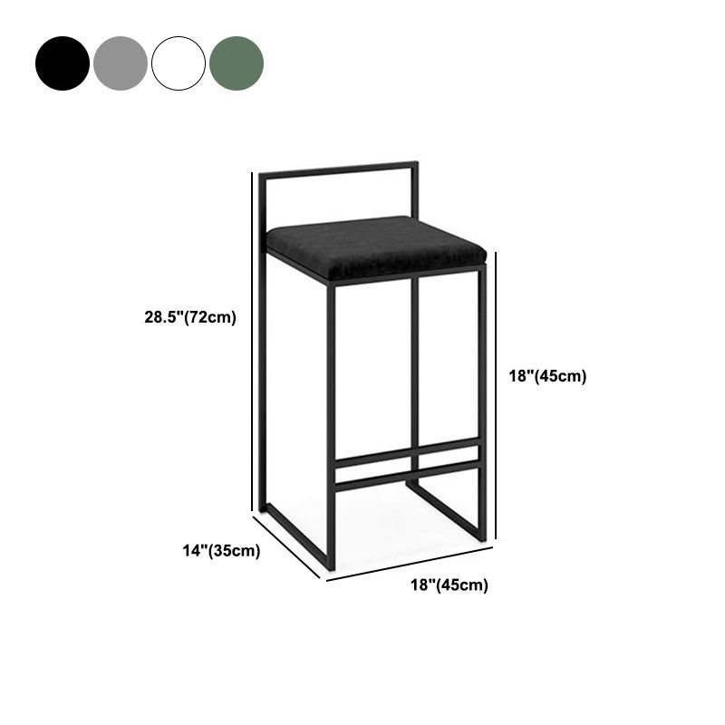 Contemporary Metal Barstool Fabric Upholstered Counter Stool with Metal Base
