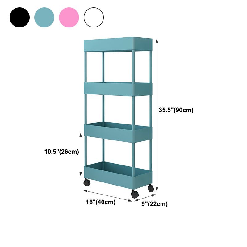 Scandinavian Etagere Bookshelf Metal Frame Plastic Shelf Bookshelf with Caster Wheels Clearhalo 'Bookcases' 'furn' 'furn_bookcases' 'Furniture' 'furniture_bookcases' 'kitchen' 'kitchen_bookcases' 'Living Room Furniture' 'Office Furniture' 1200x1200_68ed3840-a83c-4b36-b288-eeeb7175d96e