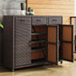 Contemporary Storage Cabinet Square Side Cabinet with Glass Paned Clearhalo 'Cabinets & Chests' 'cabinets_chests' 'furn' 'furn_cabinets_chests' 'Furniture' 'Living Room Furniture' 1200x1200_68efe8a4-87ba-409a-95bf-30c047d06e13