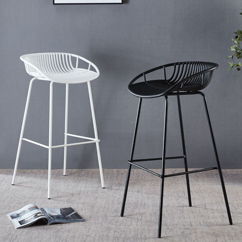 29-Inch Contemporary Bar Stool Armless Plastic Indoor Bar Stool with Iron Base Clearhalo 'Bar Furniture' 'Bar Stools' 'bar_stools' 'furn' 'furn_bar_stools' 'furniture_bar_stools' 'Kitchen & Dining Furniture' 'kitchen&dining_furn' 'kitchen' 'kitchen_furn' Furniture' 1200x1200_68eff54a-f933-4a15-bbf1-ff93016401a3