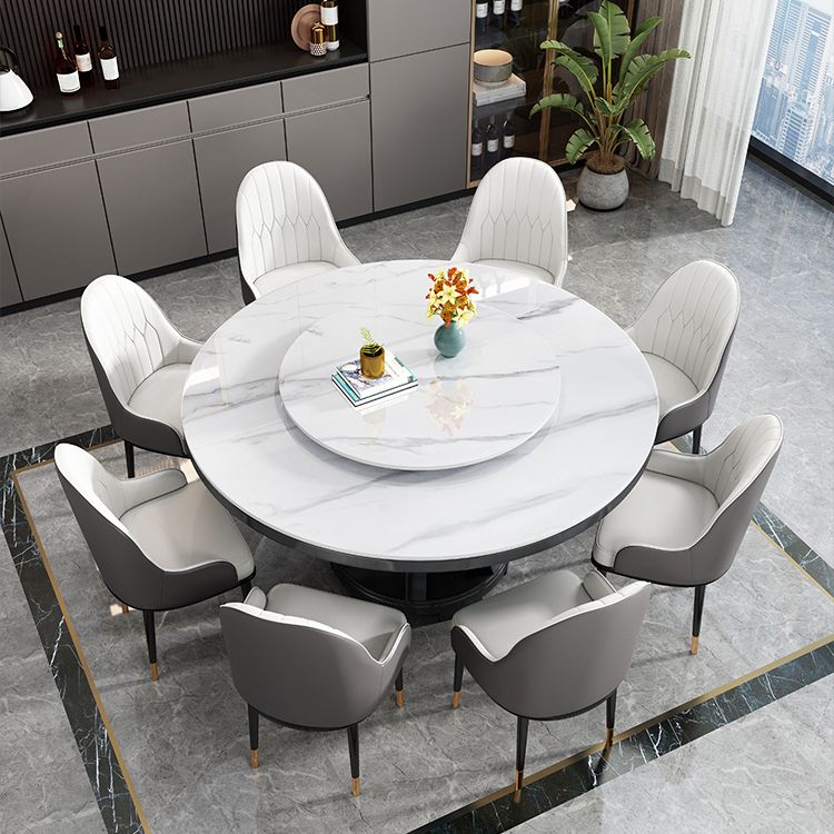 Modern Rubberwood Home Table Round Pedestal Convertible Dining Table Clearhalo 'Dining Tables & Seating' 'Dining Tables' 'dining_table' 'furn' 'furn_dining_table' 'Furniture' 'furniture_dining_table' 'Kitchen & Dining Furniture' 'kitchen' 'kitchen_dining_table' 1200x1200_68f02e1e-1d73-4e98-b07e-731dc2e5423e