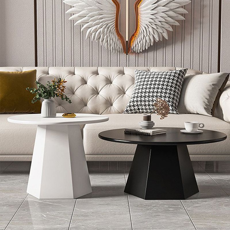 Pedestal Coffee Table Modern Black/White Cocktail Table for Room Clearhalo 'Coffee & Accent Tables' 'Coffee Tables' 'coffee_tables' 'furn' 'furn_coffee_tables' 'Furniture' 'Living Room Furniture' 1200x1200_68f120c1-a97d-4c82-b11f-725335817dbd