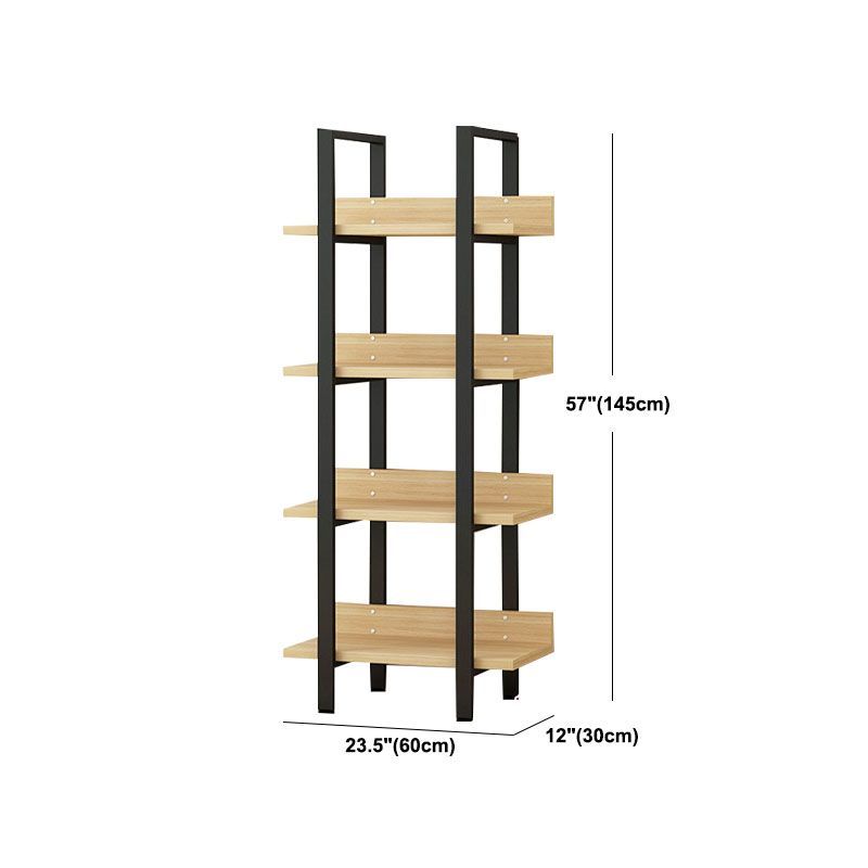 棚付きの現代的な金属と木製の本棚オープンシェルフ本棚