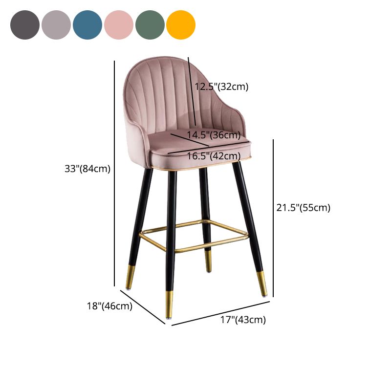 Metal Contemporary Dining Room Arm Stool Kitchen Low Back Bar Stool Clearhalo 'Bar Furniture' 'Bar Stools' 'bar_stools' 'furn' 'furn_bar_stools' 'Furniture' 'furniture_bar_stools' 'Kitchen & Dining Furniture' 1200x1200_68f3305b-6063-47cc-842f-00f04103b40f