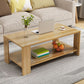 Modern Style Wood-paneled Rectangular Coffee Table with a 4 Legs Base