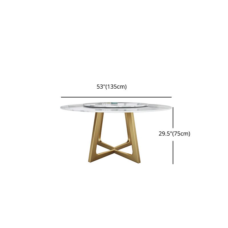 Glam Style Stone Round Dining Table with Gold Base for Living Room Clearhalo 'Dining Tables & Seating' 'Dining Tables' 'dining_table' 'furn' 'furn_dining_table' 'Furniture' 'Kitchen & Dining Furniture' 1200x1200_68f3fd0e-80d6-4601-959d-7cf84e6a1735