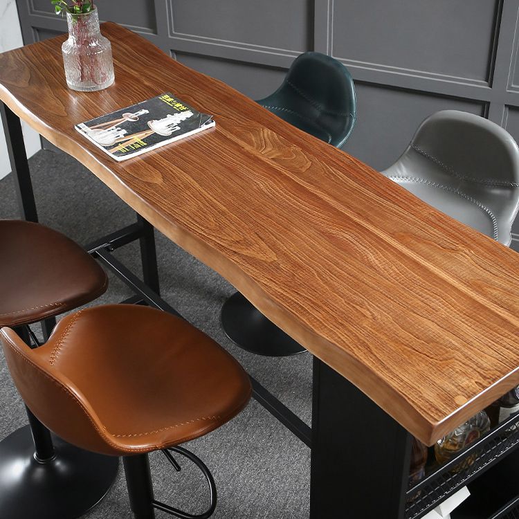 Pine Wood Bar Dining Table Industrial Bar Dining Table with Sled Base Clearhalo 'Bar Furniture' 'Bar Tables' 'bar_tables' 'furn' 'furn_bar_tables' 'Furniture' 'furniture_bar_tables' 'Kitchen & Dining Furniture' 1200x1200_68f4b12d-245a-4c15-bc84-4508834b1a93