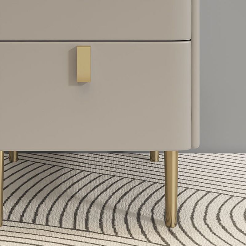 Faux Wood -Nachtschrank Beine enthalten Akzenttisch -Nachttisch mit 2 Schubladen