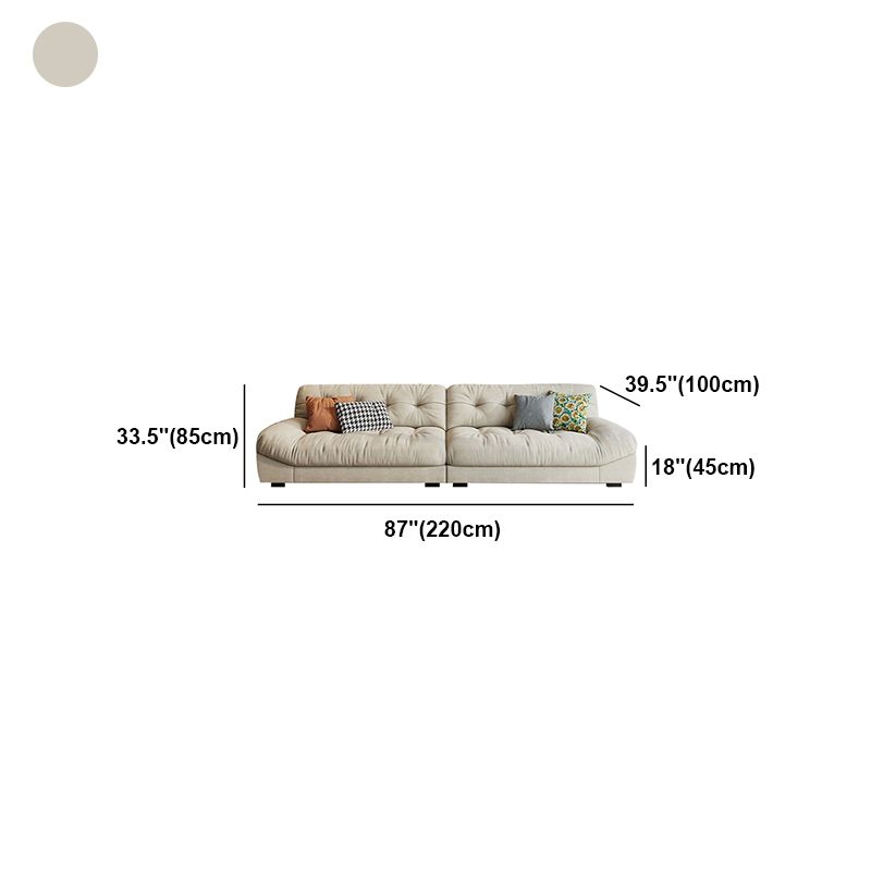 Cream-white Sectional down Padded Tufted Back Tech/flannelette Sofa