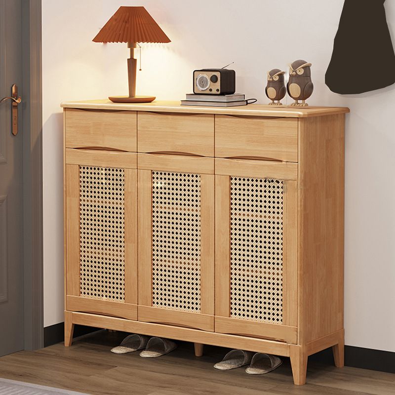 40.15" Tall 2/3 - Door Accent Cabinet Rubberwood Cabinet in Brown/Natural Clearhalo 'Cabinets & Chests' 'cabinets_chests' 'furn' 'furn_cabinets_chests' 'Furniture' 'Living Room Furniture' 1200x1200_68f93dbe-de5e-4c57-a7b0-087bc0a5a1a7