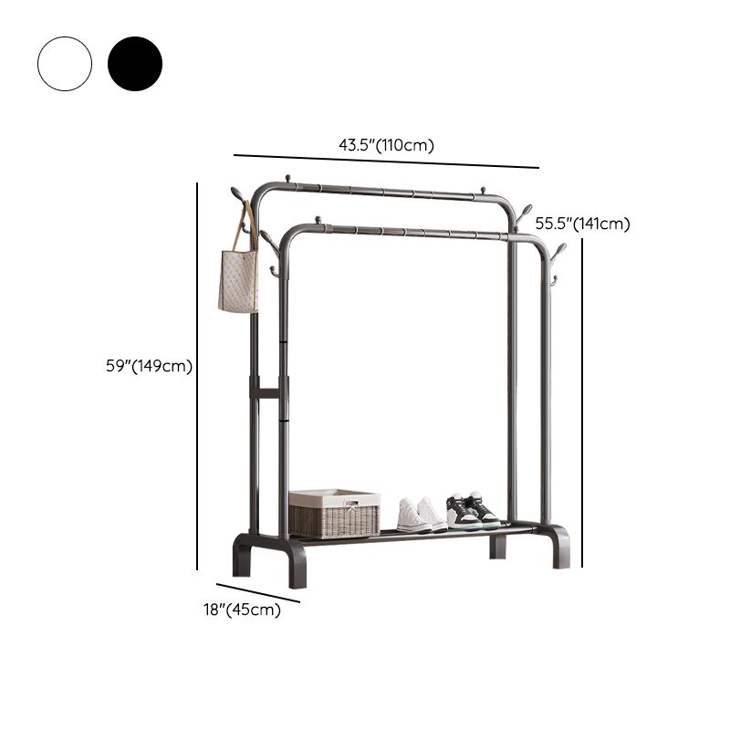 Contemporary Metal Coat Rack Storage Shelving Coat Rack with Coat Hooks ...