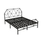 Glam Metallic Standard Bed,  Open-Frame Headboard Bed Frame with  Footboard
