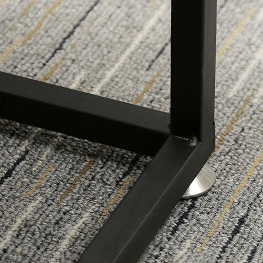 黒の長方形の木製カクテルテーブルメタルフレームコーヒーテーブル