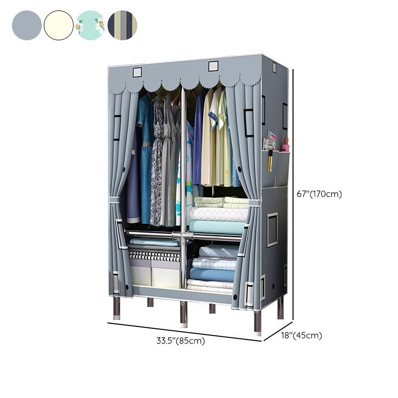 Blue Metal Double Door Modern Wardrobe 2 Doors Wardrobe Cabinet Clearhalo 'Armoires & Wardrobes' 'armoires_wardrobes' 'Bedroom Furniture' 'furn' 'furn_armoires_wardrobes' 'Furniture' 1200x1200_68fe5ab1-6dc0-4c04-9ddb-cf21835ea00d