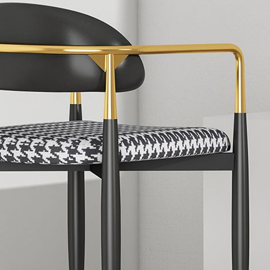 Glam Metal Home Side Chair Open Back Dining Side Chair in Black Clearhalo 'Dining Chairs' 'Dining Tables & Seating' 'dining_chair' 'furn' 'furn_dining_chair' 'Furniture' 'furniture_dining_chair' 'Kitchen & Dining Furniture' 1200x1200_690039eb-9be0-49f6-917a-2fb1794f8f0b