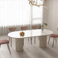 Contemporary Dining Table White Sintered Stone Double Pedestal Desk Clearhalo 'Dining Tables & Seating' 'Dining Tables' 'dining_table' 'furn' 'furn_dining_table' 'Furniture' 'Kitchen & Dining Furniture' 1200x1200_69035ce3-217e-469e-9a79-ba3ddecf1b4b