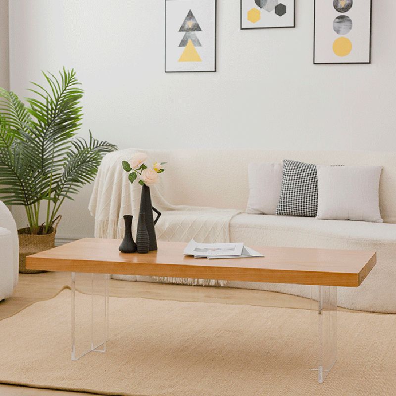 Solid Wood Coffee Table Double Pedestal Base Coffee or End Table, 19.68" Wide Clearhalo 'Coffee & Accent Tables' 'Coffee Tables' 'coffee_tables' 'furn' 'furn_coffee_tables' 'Furniture' 'Living Room Furniture' 1200x1200_69049814-1434-4d8d-9893-8035b8c26139