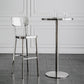Modern Silver Metal Counter Table with Round Table Top Silver Pedestal Table Clearhalo 'Bar Furniture' 'Bar Tables' 'bar_tables' 'furn' 'furn_bar_tables' 'Furniture' 'furniture_bar_tables' 'Kitchen & Dining Furniture' 1200x1200_6904c189-9012-4685-ad55-195ab5a9b7f1