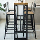 1/5 piezas Mesa de mesa de pub rectangular industrial de la mesa de madera con taburetes altos