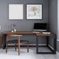 L-Shape Writing Table Industrial Style Solid Wood Working Table