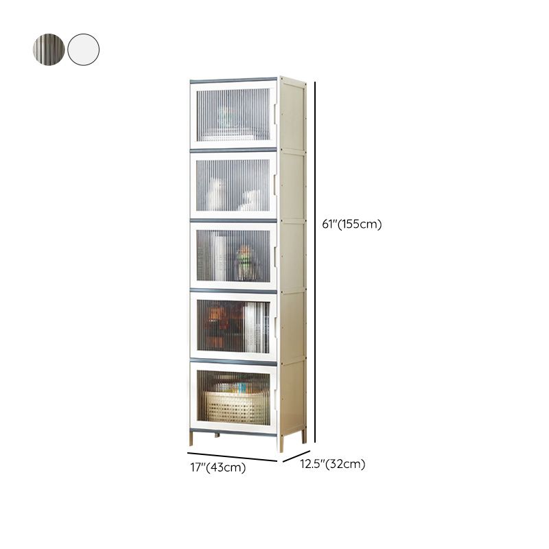 Rectangle Contemporary Cabinet with Glass Doors in Whiet,16.93" Long Clearhalo 'Cabinets & Chests' 'cabinets_chests' 'furn' 'furn_cabinets_chests' 'Furniture' 'Living Room Furniture' 1200x1200_6906b6c8-83e6-43c5-9162-34ecab66617a