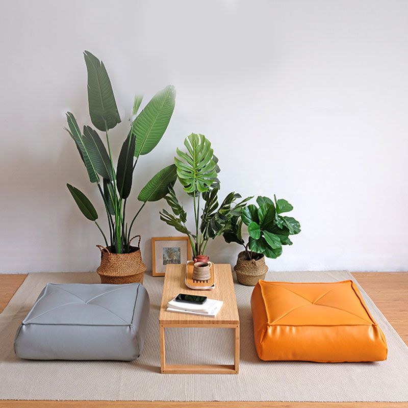 Modern Pouf Ottoman PU Leather Upholstered Solid Color Tear Resistant Square Ottoman Clearhalo 'furn' 'furn_ottomans_poufs' 'Furniture' 'Living Room Furniture' 'Ottomans & Poufs' 'ottomans_poufs' 1200x1200_6907aa82-6d68-46e0-882c-9b9767a5c676