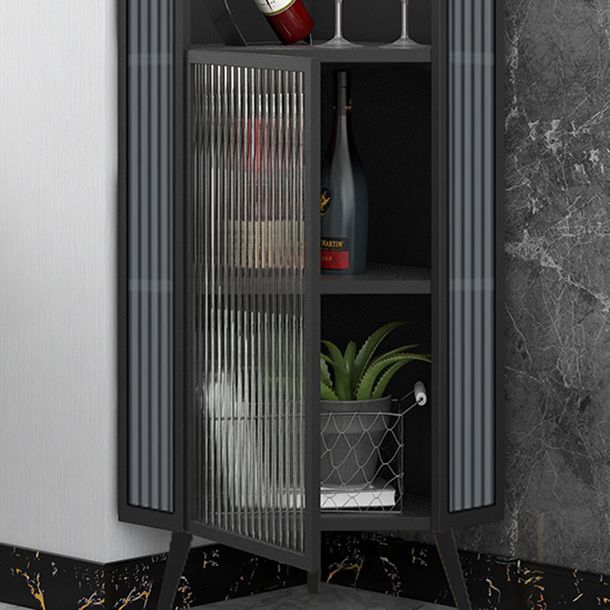 Living Room Glam Style Kitchen Buffet Server Glass Door Metal Frame Dining Server Clearhalo 'buffet_sideboard' 'Buffets & Sideboards' 'furn' 'furn_buffet_sideboard' 'Furniture' 'furniture_buffet_sideboard' 'Kitchen & Dining Furniture' 1200x1200_6907d56e-f377-4929-ad41-1c72f629af17