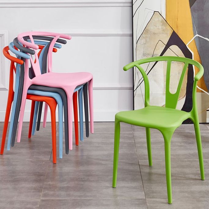 Sedia scandinava in plastica in plastica senza braccio sedia posteriore per Windsor interno