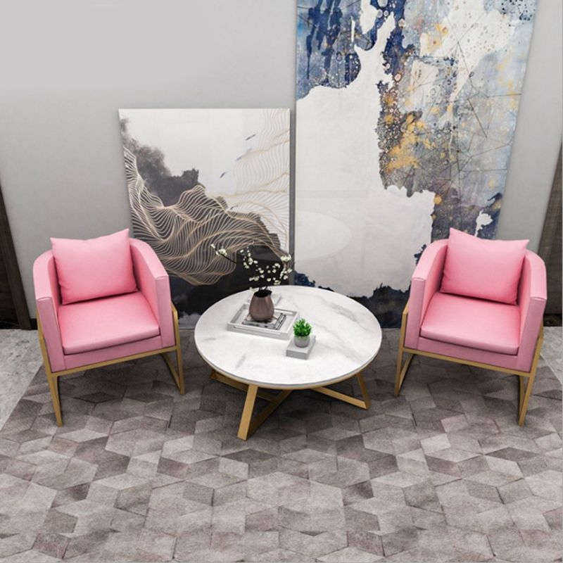 Modern Round Marble Coffee Table Metal Cross Legs Coffee Table Clearhalo 'Coffee & Accent Tables' 'Coffee Tables' 'coffee_tables' 'furn' 'furn_coffee_tables' 'Furniture' 'furniture_coffee_tables' 'Living Room Furniture' 1200x1200_6908cc9f-893e-4663-ae4e-05fecc67d2e7